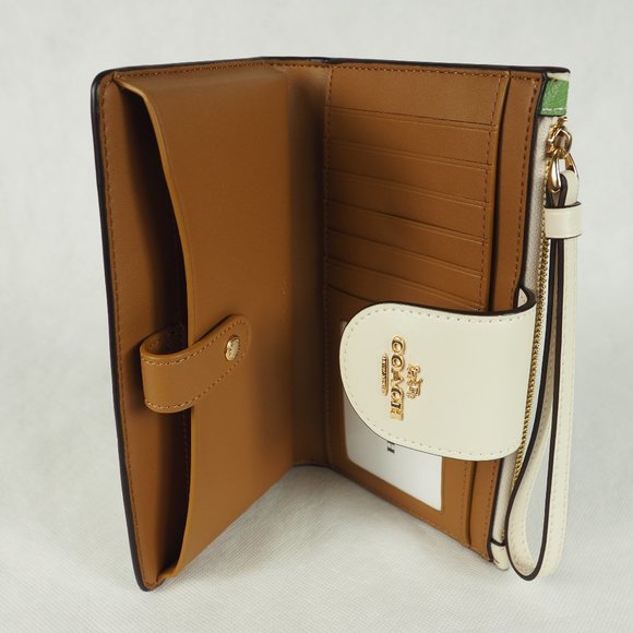 Coach Tech Wallet Canvas Leather Phone Apple Print Chalk White Green Multi C4607 - Picture 7 of 10